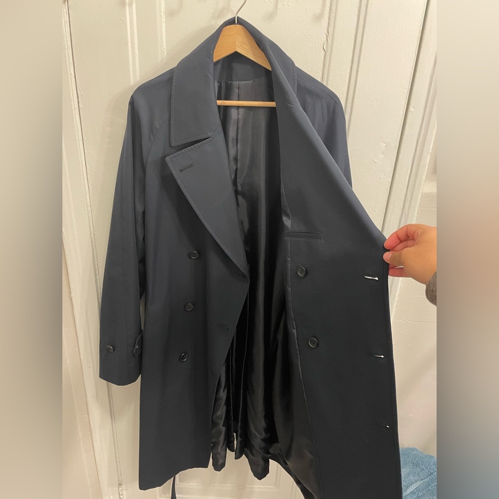 Navy Uniqlo Trench Coat